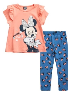 Baby Girls Leggings Set 2 Piece Minnie Mouse T-Shirt and Leggings (Size: 12M-4T)