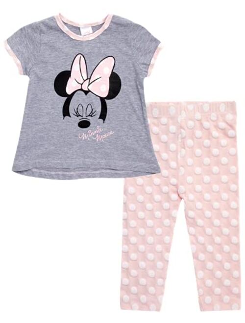 Disney Baby Girls Leggings Set 2 Piece Minnie Mouse T-Shirt and Leggings (Size: 12M-4T)