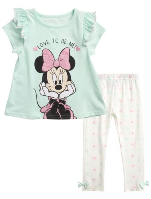 Disney Baby Girls Leggings Set 2 Piece Minnie Mouse T-Shirt and Leggings (Size: 12M-4T)