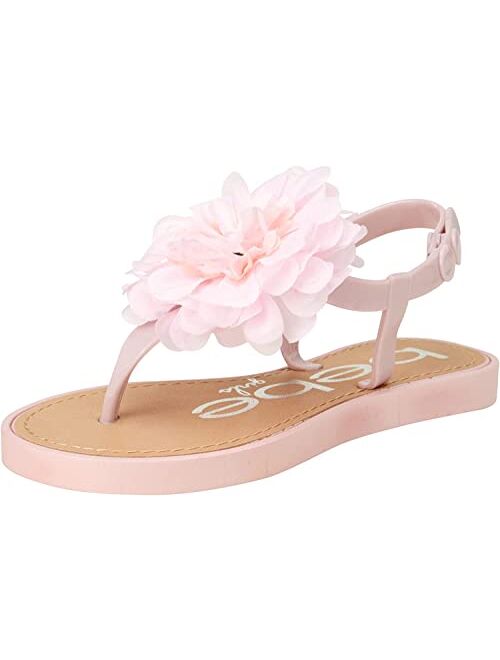 Bebe Girls' Thong Sandals with Chiffon Flowers (Toddler/Little Kid