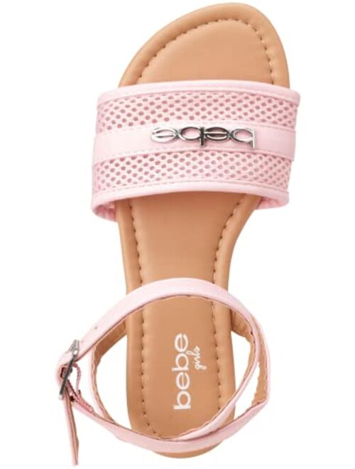 bebe Girls' Sandals - Leatherette Sandals with Ankle Straps (Size: 2-13)