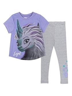 Princess Raya and the Last Dragon Pooh Vampirina Girls Knotted Graphic T-Shirt Legging Infant to Big Kid