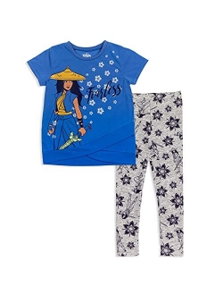 Princess Raya and the Last Dragon Pooh Vampirina Girls Knotted Graphic T-Shirt Legging Infant to Big Kid