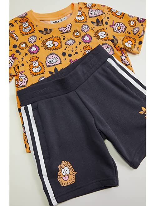 adidas Originals Kids Kevin Lyons Shorts Tee Set (Toddler/Little Kids)