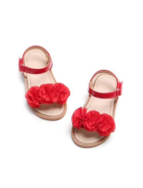 Felix & Flora Toddler Girls Sandals Soft Rubber Flats Summer Baby flower girl Shoes