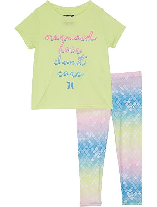 Hurley Kids Ruffle Sleeve Top and Leggings Two-Piece Set (Little Kids)