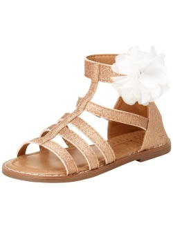 Nicole Miller Baby Girls' Sandals - Leatherette Gladiator Sandals with Glitter (Toddler)