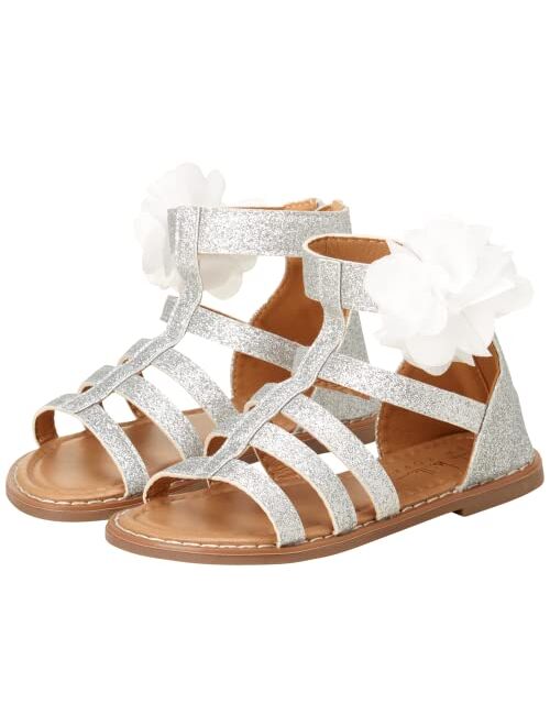 Nicole Miller Baby Girls' Sandals - Leatherette Gladiator Sandals with Glitter (Toddler)