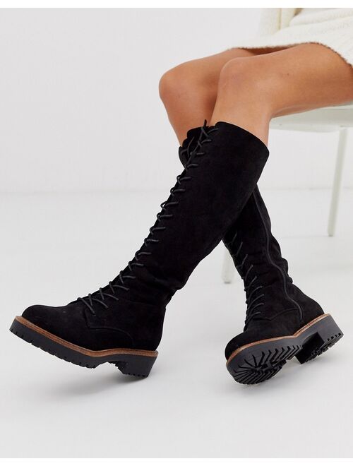 ASOS DESIGN Courtney chunky lace up knee high boots