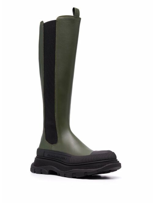 Alexander McQueen Tread Slick leather mid-calf boots