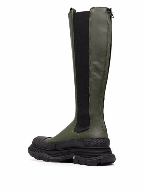 Alexander McQueen Tread Slick leather mid-calf boots