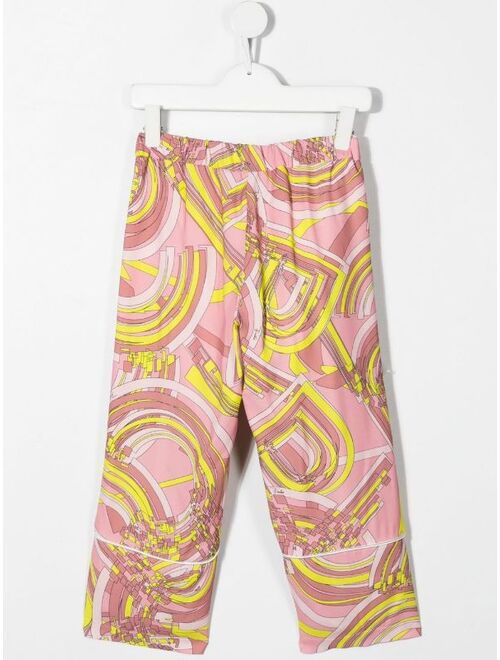 Emilio Pucci Junior graphic-print casual trousers