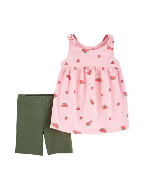 Toddler Girl Carter's 2-Piece Watermelon Tank & Bike Short Set