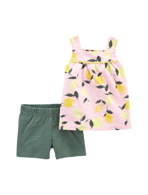 Toddler Girl Carter's 2-Piece Lemon Tank & Short Set