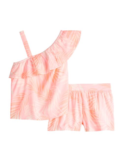 Girls 6-20 SO One Shoulder Top & Shorts Set in Regular & Plus