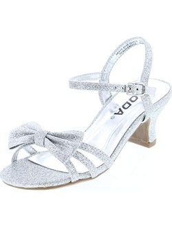 Girly-2 Children's Girl's Open Toe Slingback Block High Heel Sandals