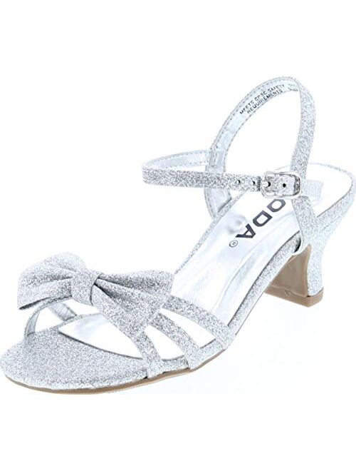 Soda Girly-2 Children's Girl's Open Toe Slingback Block High Heel Sandals