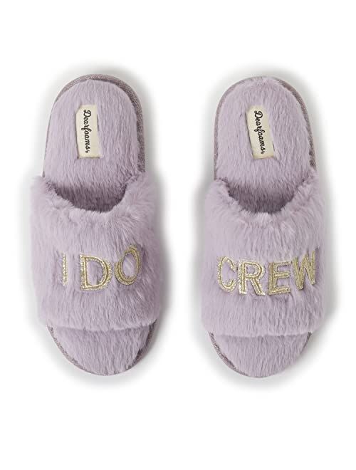 Dearfoams Women's Bride/Bridesmaid I Do & I Do Crew Giftable Wedding Slide Slipper