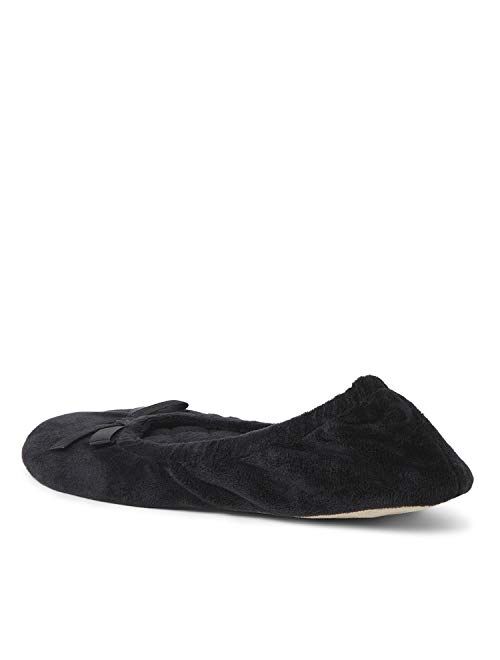 Dearfoams Women's Layla Ballerina with Suede Outsole Slipper