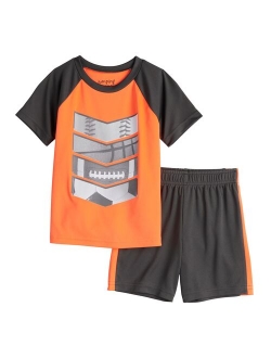 Toddler Boy Jumping Beans Sports Raglan Active Tee & Shorts Set