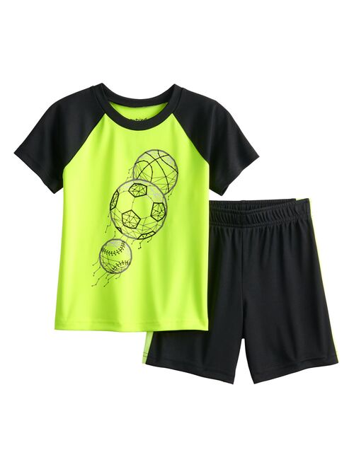 Toddler Boy Jumping Beans Sports Raglan Active Tee & Shorts Set