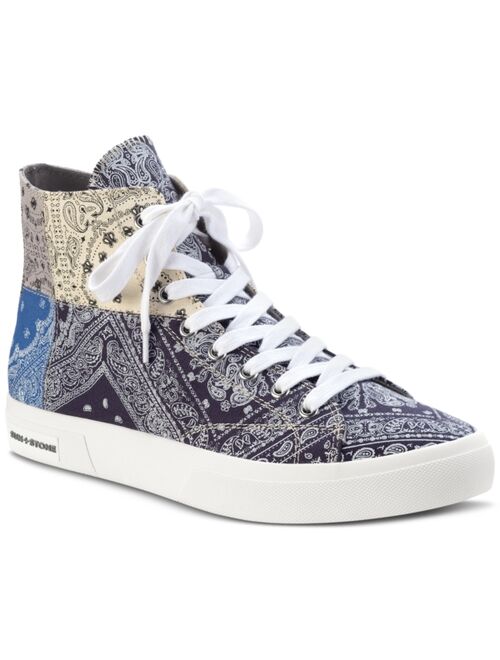 Sun + Stone Men's Mesa Colorblocked BandanaPrint Patchwork Lace-Up High Top Sneakers, Created for Macy's