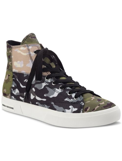 Sun + Stone Men's Mesa Colorblocked BandanaPrint Patchwork Lace-Up High Top Sneakers, Created for Macy's