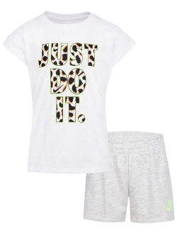 Little Girls on the Spot Shorts and T-shirt, 2 Piece Set