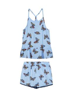 Big Girls Butterfly All Over Print Challis, 2 Piece Set