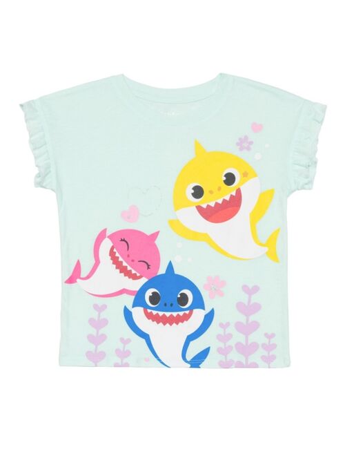 Disney Little Girls Shark Family Top and Leggings 2-Piece Set