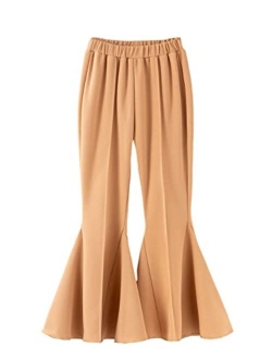 Girl's Elastic High Waisted Bell Bottom Flare Pants