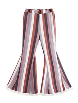 Girl's Elastic High Waisted Bell Bottom Flare Pants