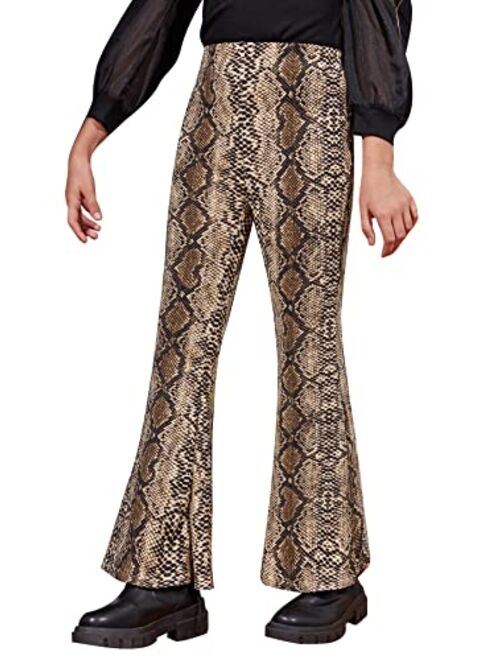 SOLY HUX Girl's Elastic High Waisted Bell Bottom Flare Pants