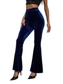 Women's Snakeskin High Waist Casual Flare Bell Bottom Stretch Long Pants