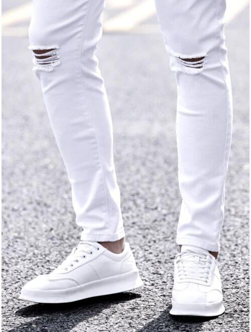 Shein Men Ripped Frayed Skinny Jeans