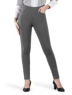 Bamans Yoga Dress Pants Skinny Leg Pull on Stretch Pant for Women with Pockets