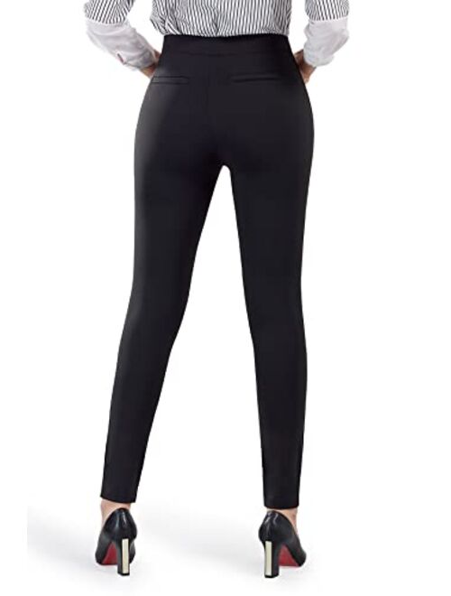 Bamans Yoga Dress Pants Skinny Leg Pull on Stretch Pant for Women with Pockets