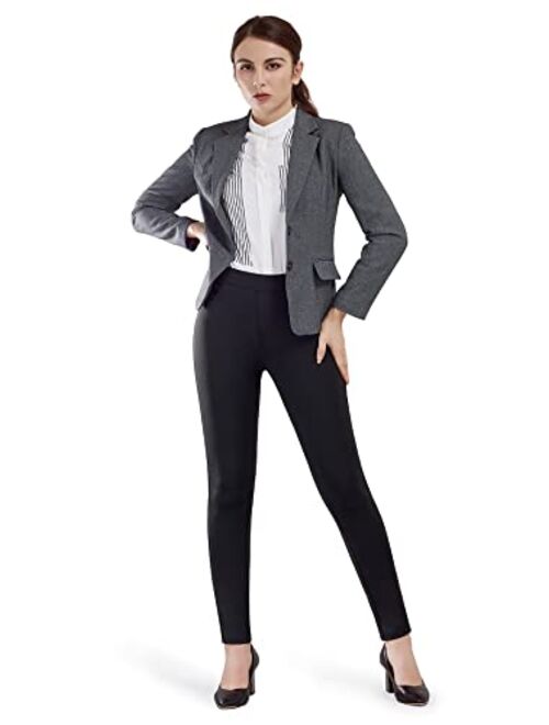 Bamans Yoga Dress Pants Skinny Leg Pull on Stretch Pant for Women with Pockets