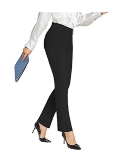 Amoy Women's Dress Pants Straight Leg/Bootcut Stretch Work Pants Slacks Office Business Casual Golf Yoga 4 Pockets