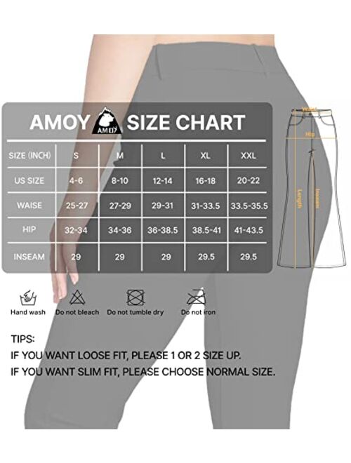 Amoy Women's Dress Pants Straight Leg/Bootcut Stretch Work Pants Slacks Office Business Casual Golf Yoga 4 Pockets