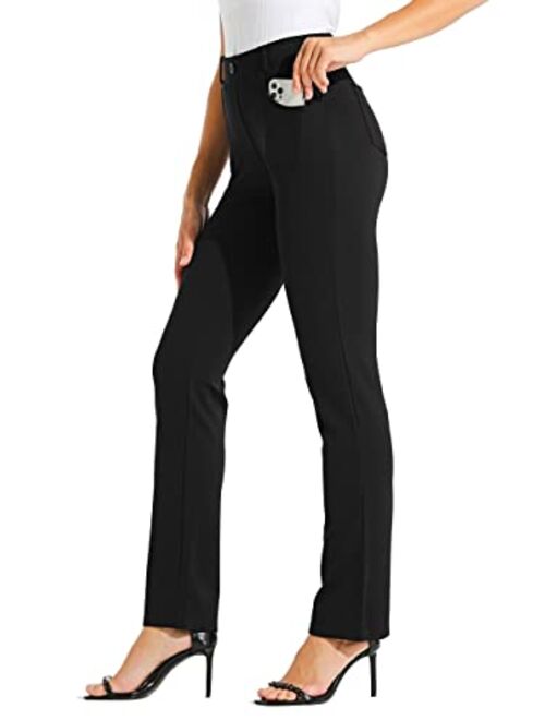 Willit Women's Yoga Dress Pants 29"/31" Straight Leg Stretchy Office Casual Yoga Work Slacks Petite/Regular with 4 Pockets