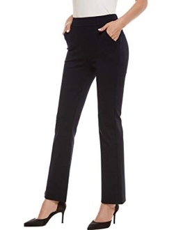 iChosy Women's Pull On Barely Bootcut Stretch Dress Pants