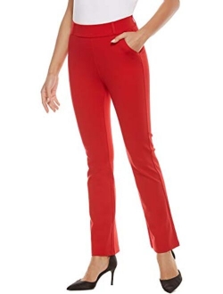 iChosy Women's Pull On Barely Bootcut Stretch Dress Pants