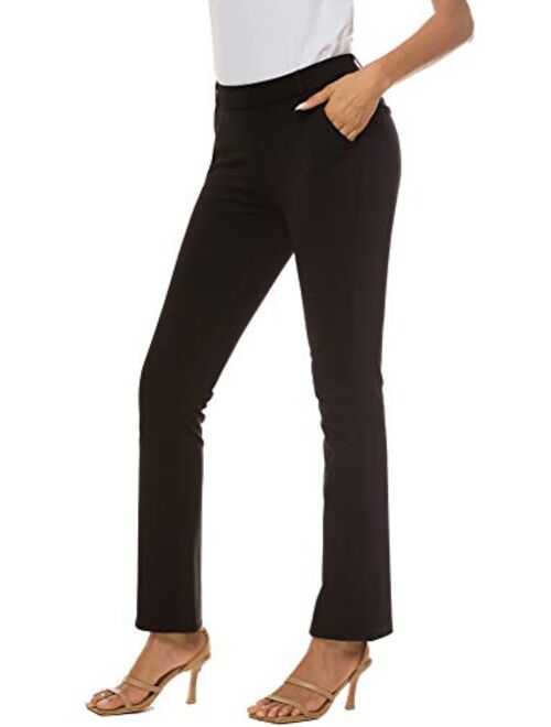 iChosy Women's Pull On Barely Bootcut Stretch Dress Pants