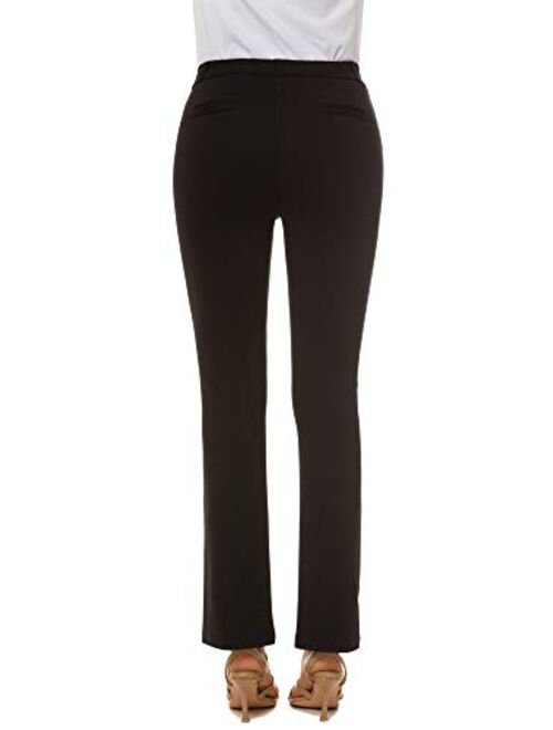 iChosy Women's Pull On Barely Bootcut Stretch Dress Pants