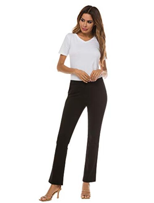 iChosy Women's Pull On Barely Bootcut Stretch Dress Pants