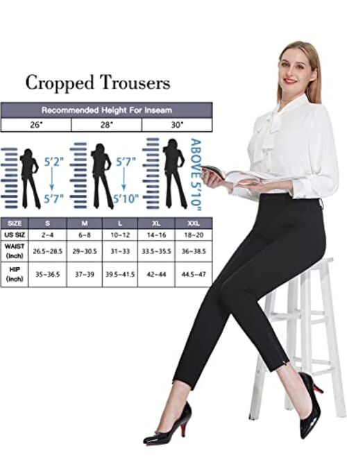 Tapata Women's Open-Ankle Slim Pants Petite/Regular/Long Length Slacks Business Casual Office Pants 26"/28"/30" Inseam