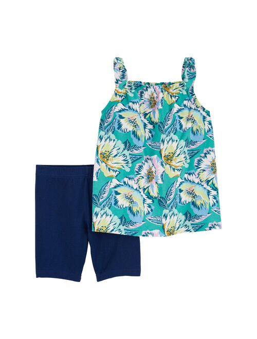 Girls 4-12 Carter's 2-Piece Tropical Tank & Bike Short Set