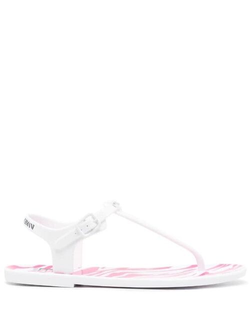 Ea7 Emporio Armani high-shine thong-strap sandals