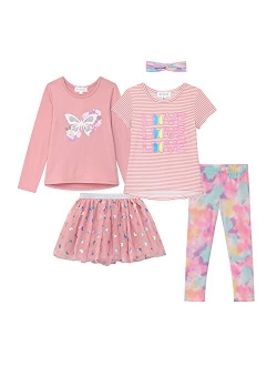 Btween Girls Kids Fall Clothing and Accessory Set- 5pc Mix And Match Sets